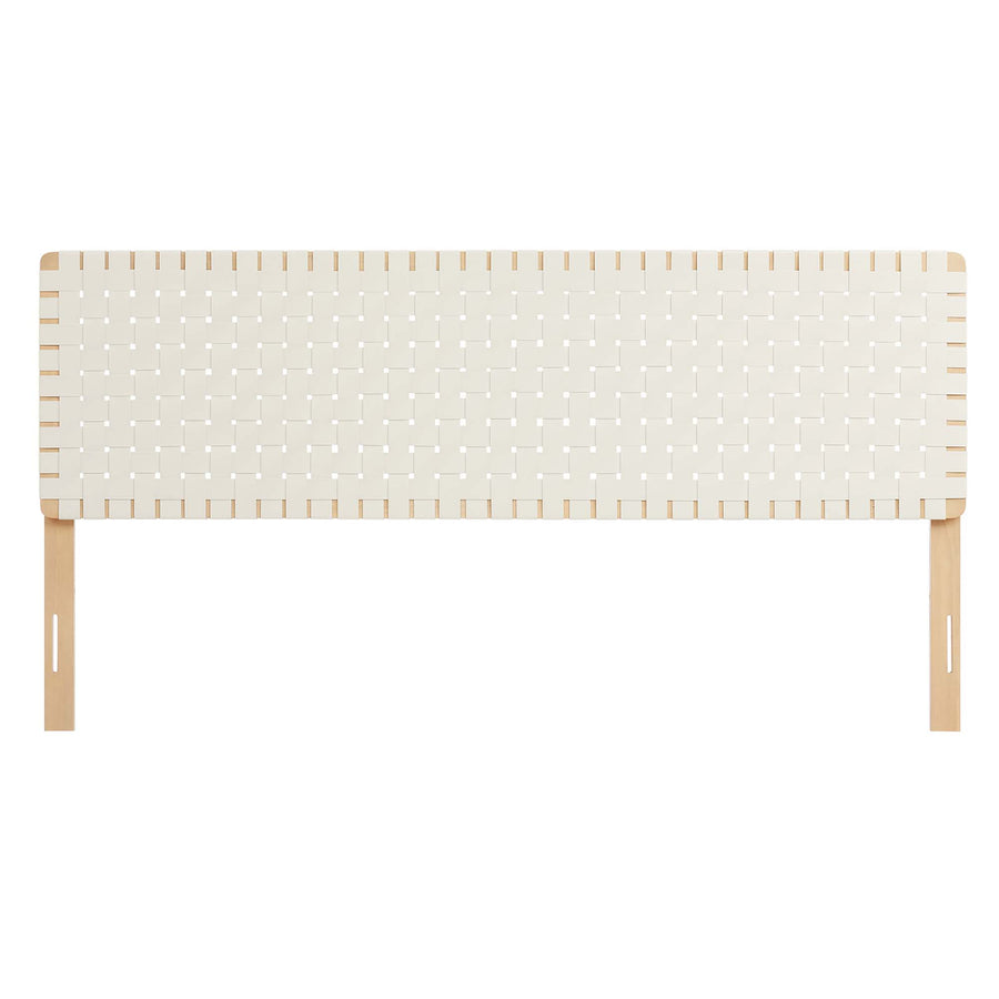 Sloane Weave Vegan Leather King Headboard in Natural Beige
