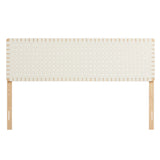 Sloane Weave Vegan Leather King Headboard in Natural Beige
