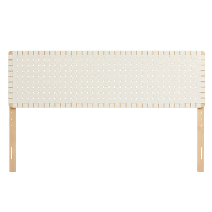 Sparta Weave Vegan Leather King Headboard by Furniture For America