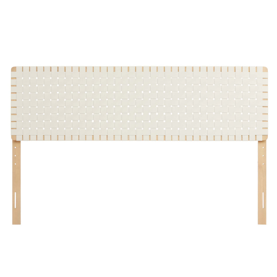 Sloane Weave Vegan Leather King Headboard in Natural Beige