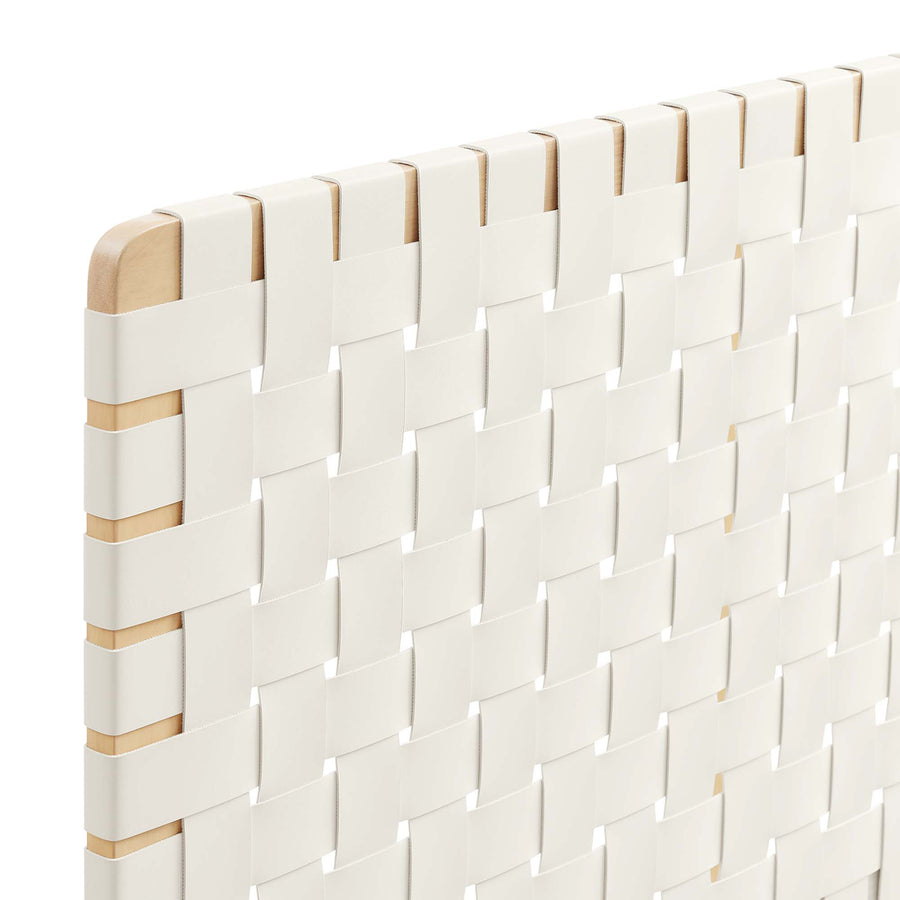 Sloane Weave Vegan Leather King Headboard in Natural Beige