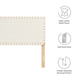 Sloane Weave Vegan Leather King Headboard in Natural Beige