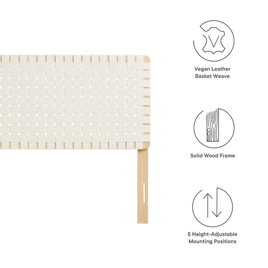 Sparta Weave Vegan Leather King Headboard by Furniture For America