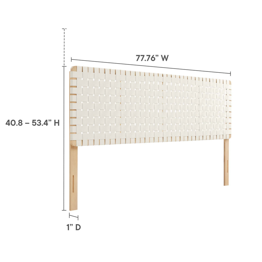 Sloane Weave Vegan Leather King Headboard in Natural Beige