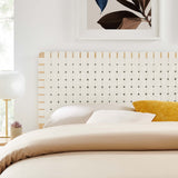 Sloane Weave Vegan Leather King Headboard in Natural Beige