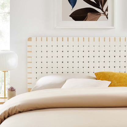 Sparta Weave Vegan Leather King Headboard by Furniture For America