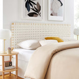 Sloane Weave Vegan Leather King Headboard in Natural Beige