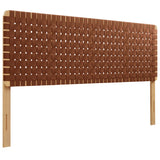 Sloane Weave Vegan Leather King Headboard in Natural Brown