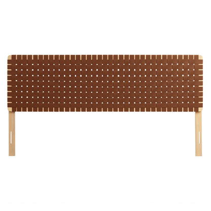 Sparta Weave Vegan Leather King Headboard by Furniture For America
