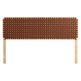 Sloane Weave Vegan Leather King Headboard in Natural Brown