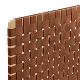 Sloane Weave Vegan Leather King Headboard in Natural Brown