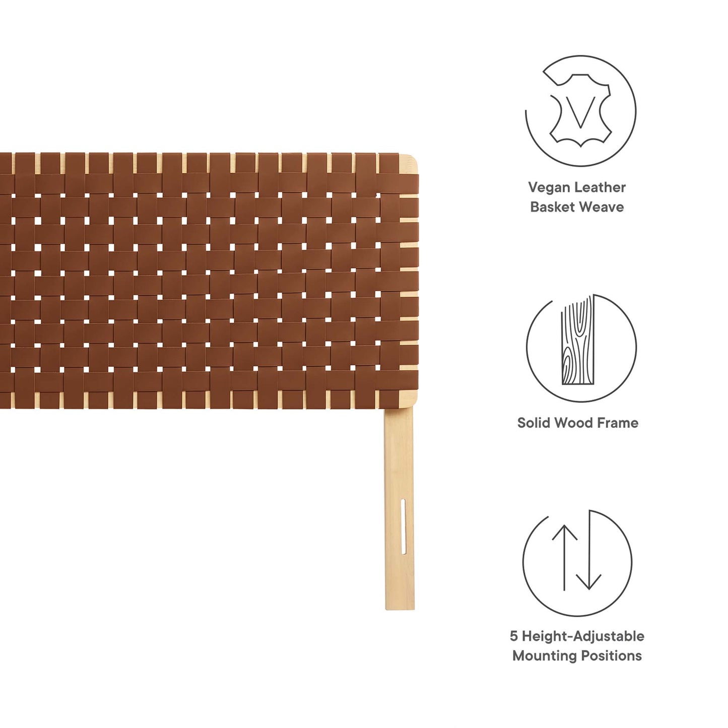 Sparta Weave Vegan Leather King Headboard by Furniture For America