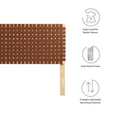 Sloane Weave Vegan Leather King Headboard in Natural Brown