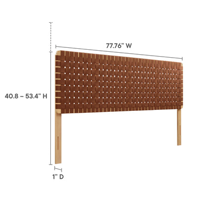 Sparta Weave Vegan Leather King Headboard by Furniture For America
