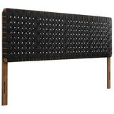 Sloane Weave Vegan Leather King Headboard in Walnut Black