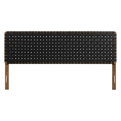 Sparta Weave Vegan Leather King Headboard by Furniture For America