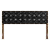 Sloane Weave Vegan Leather King Headboard in Walnut Black