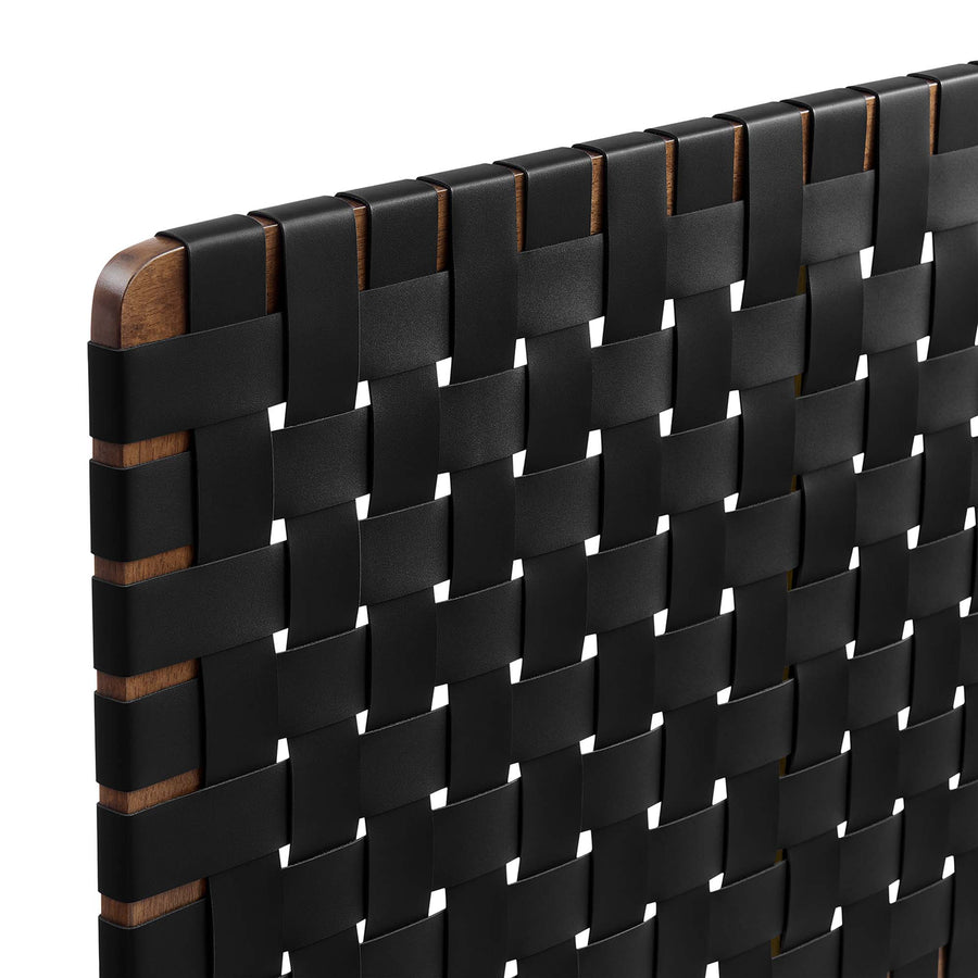 Sloane Weave Vegan Leather King Headboard in Walnut Black