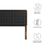 Sloane Weave Vegan Leather King Headboard in Walnut Black