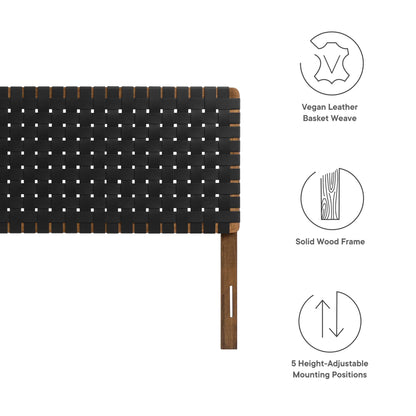 Sparta Weave Vegan Leather King Headboard by Furniture For America