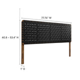 Sloane Weave Vegan Leather King Headboard in Walnut Black