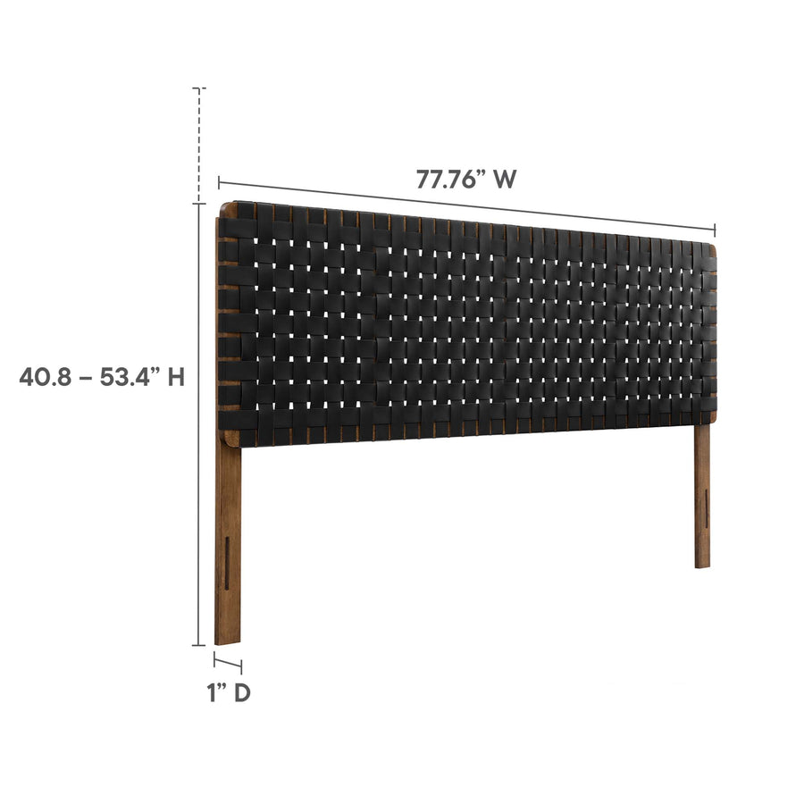 Sloane Weave Vegan Leather King Headboard in Walnut Black
