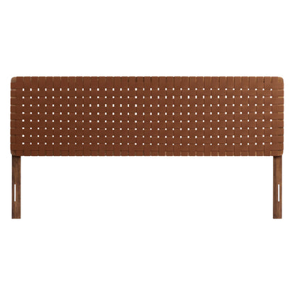 Sparta Weave Vegan Leather King Headboard by Furniture For America