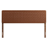 Sloane Weave Vegan Leather King Headboard in Walnut Brown