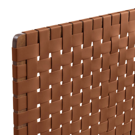 Sparta Weave Vegan Leather King Headboard in Walnut Brown
