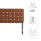 Sloane Weave Vegan Leather King Headboard in Walnut Brown