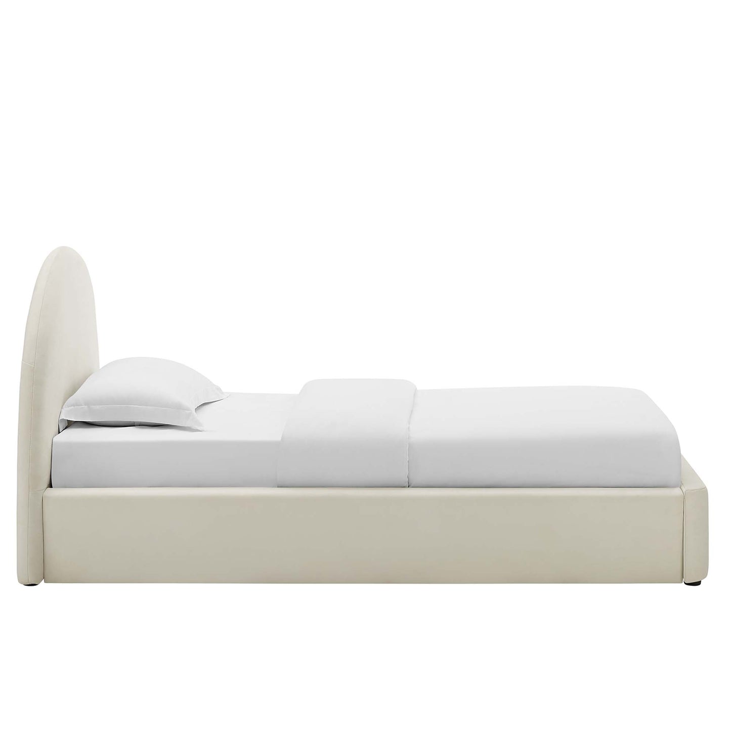 Resort Performance Velvet Arched Round Twin Platform Bed by Furniture For America