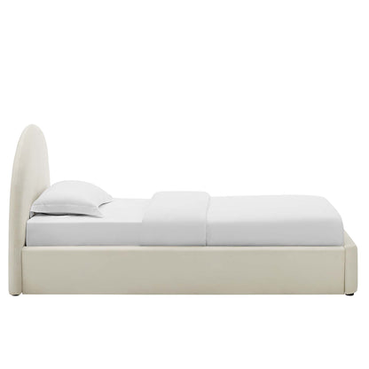 Resort Performance Velvet Arched Round Twin Platform Bed by Furniture For America