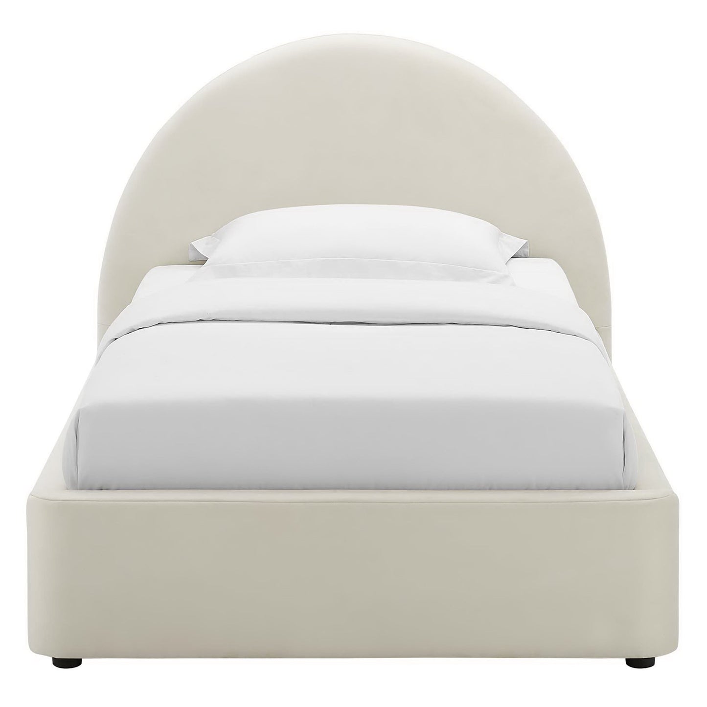 Resort Performance Velvet Arched Round Twin Platform Bed by Furniture For America