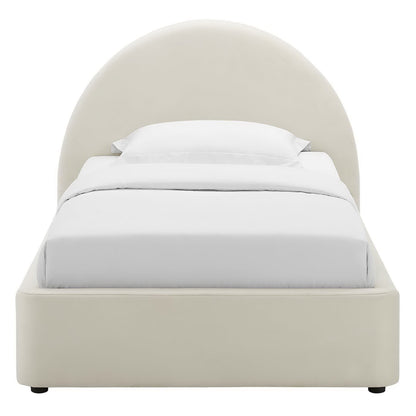 Resort Performance Velvet Arched Round Twin Platform Bed by Furniture For America