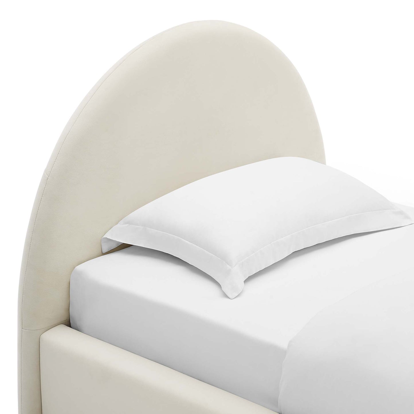 Resort Performance Velvet Arched Round Twin Platform Bed by Furniture For America