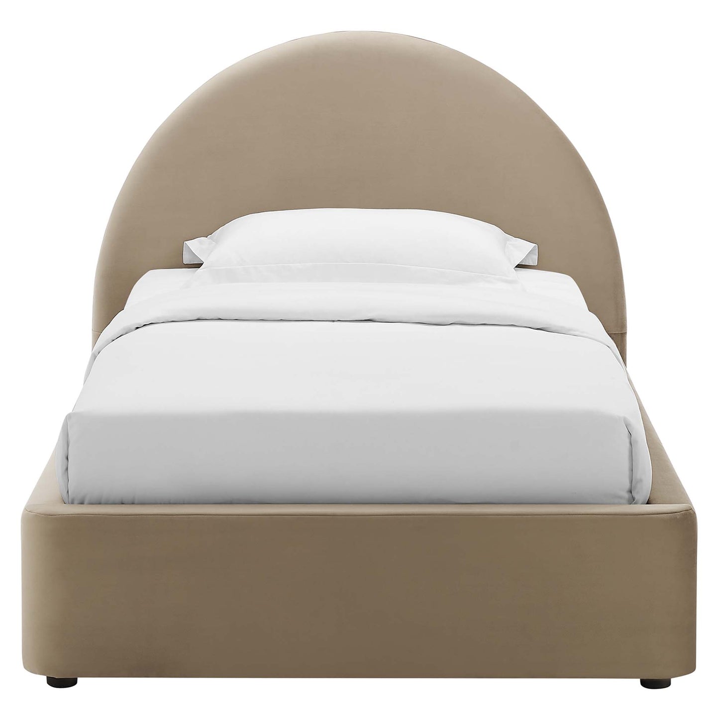 Resort Performance Velvet Arched Round Twin Platform Bed by Furniture For America