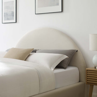 Resort Performance Velvet Arched Round Full Platform Bed by Furniture For America