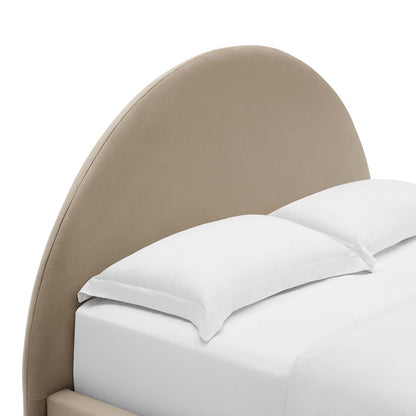Resort Performance Velvet Arched Round Full Platform Bed by Furniture For America