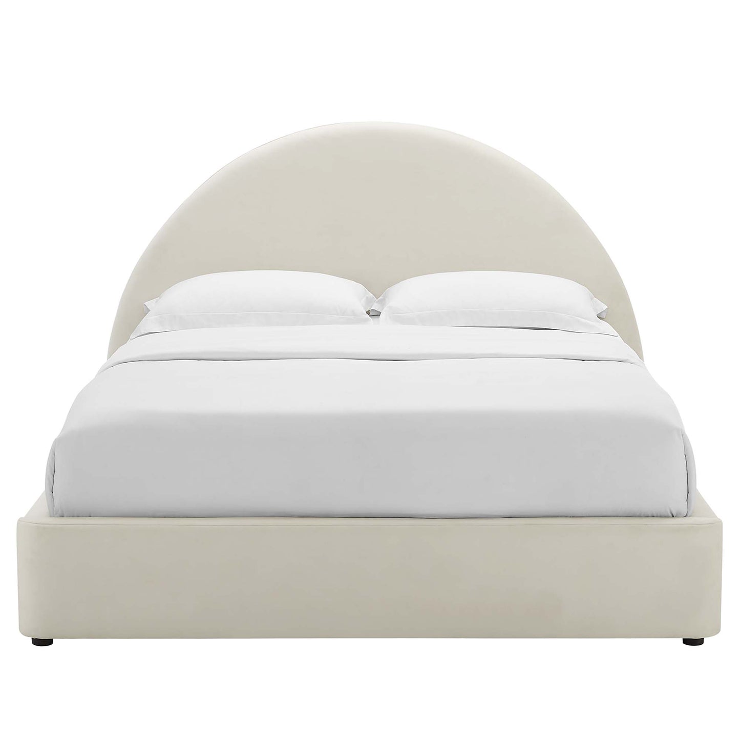 Resort Performance Velvet Arched Round Queen Platform Bed by Furniture For America