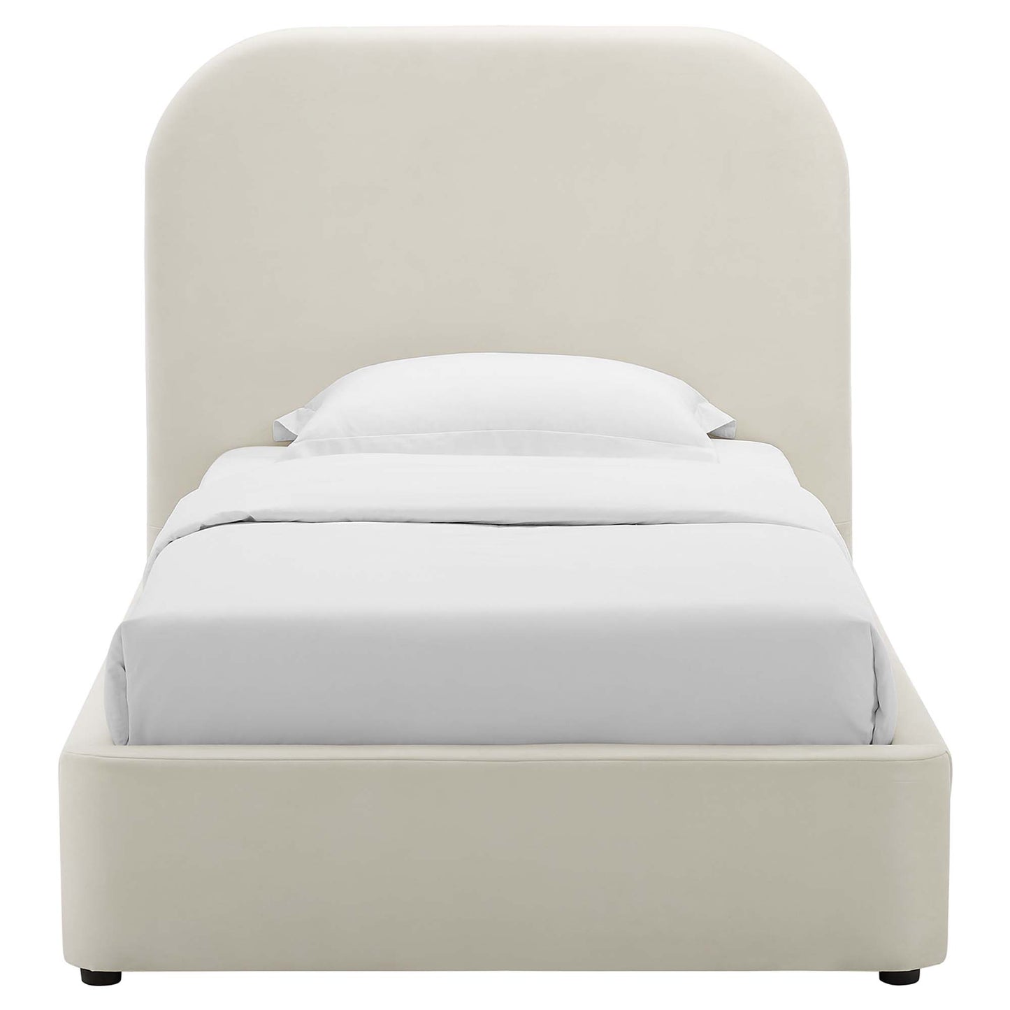 Keynote Performance Velvet Curved Twin Platform Bed by Furniture For America