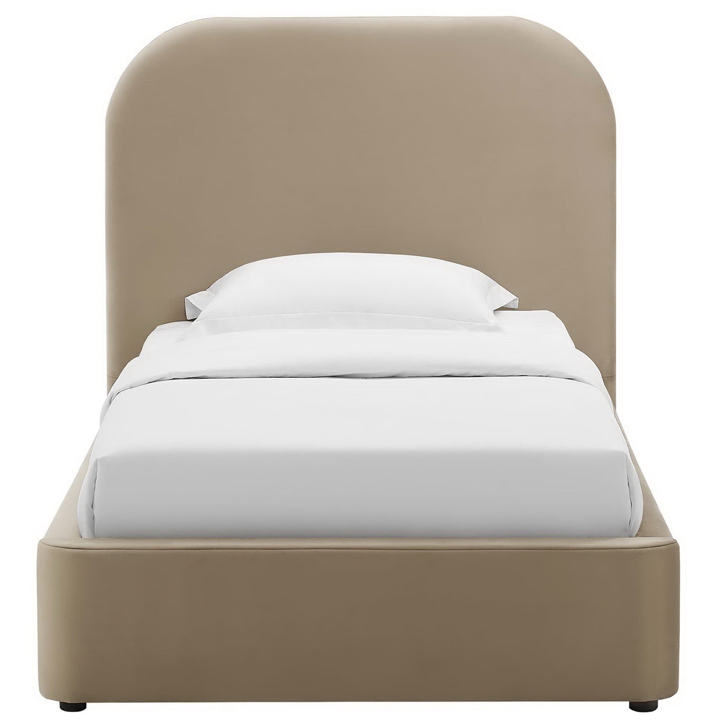 Keynote Performance Velvet Curved Twin Platform Bed by Furniture For America