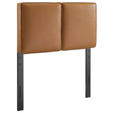 Weave Vegan Leather Twin Headboard in Tan