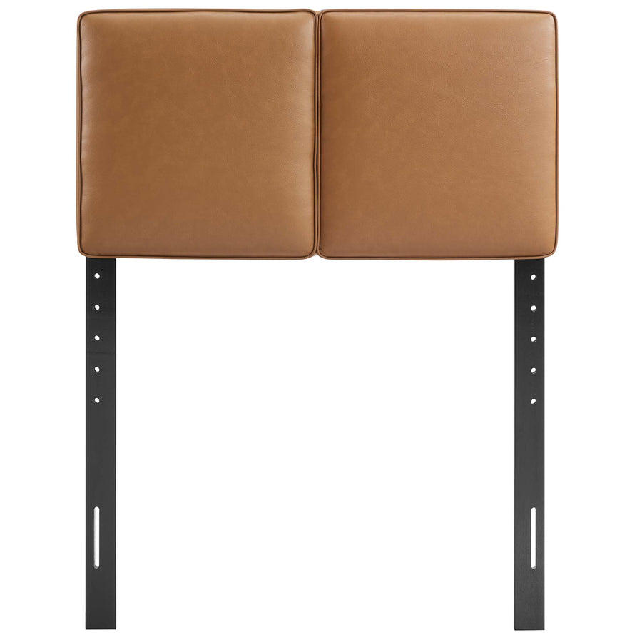 Weave Vegan Leather Twin Headboard in Tan
