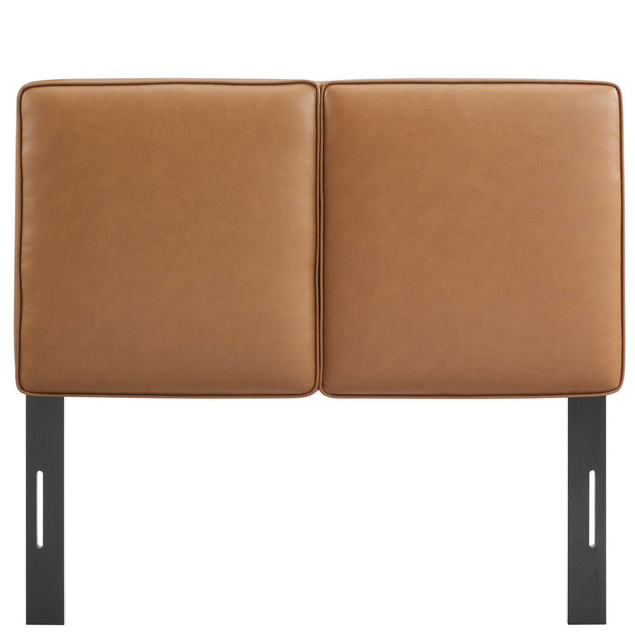 Weave Vegan Leather Twin Headboard in Tan