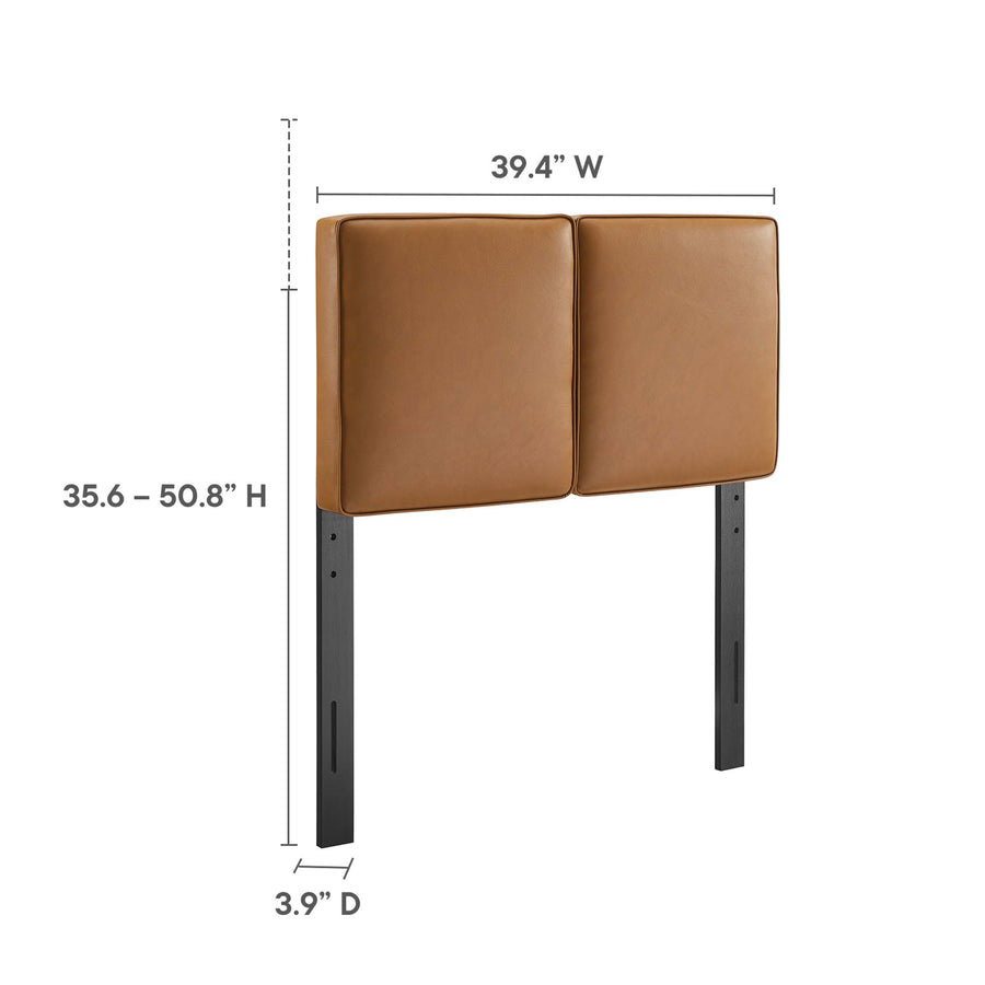 Weave Vegan Leather Twin Headboard in Tan
