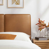 Weave Vegan Leather Twin Headboard in Tan