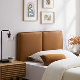Weave Vegan Leather Twin Headboard in Tan