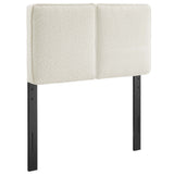 Weave Boucle Fabric Twin Headboard in Cream