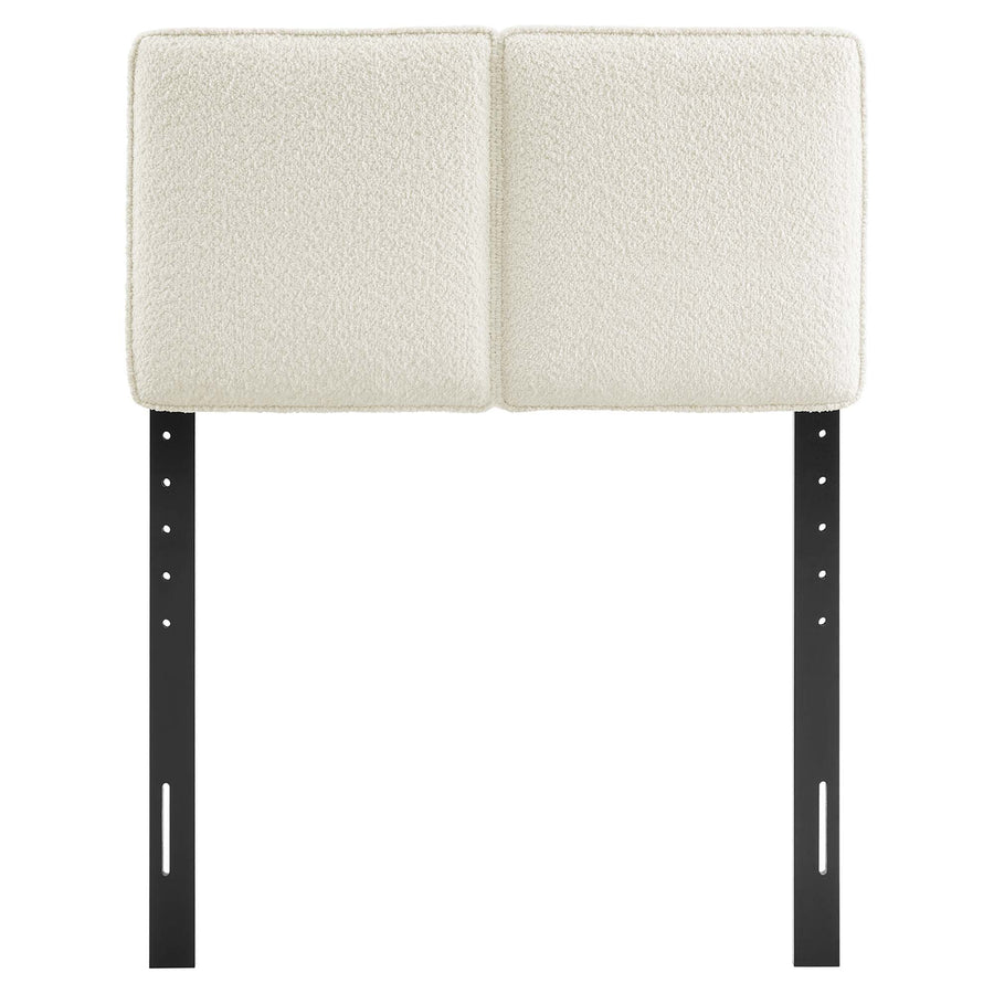 Weave Boucle Fabric Twin Headboard in Cream