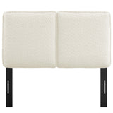 Weave Boucle Fabric Twin Headboard in Cream